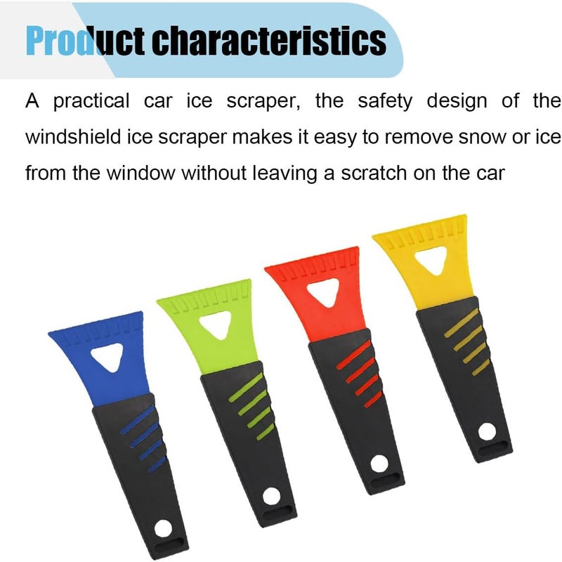 LHDOS 4PCS Ice Scraper for Car Windshield, No Scratch Plastic Ice Shovel Tools for Winter, Window Ice Snow Frost Removal Tool Accessories for Cars, Trucks, SUVs (4PCS) - Image 3